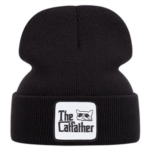 Autunno inverno Unisex 3D ricamo <span class=keywords><strong>Patch</strong></span> a maglia berretto aggressivo <span class=keywords><strong>Elvis</strong></span> fagiolo stile Hip-Hop cappello di lana acrilica per esterni - Product Image 1