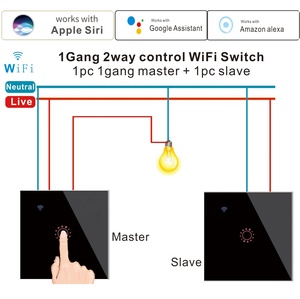 WiFi Smart Home Touch Button Switch 2 Way 1 Gang EU UK Smart Light Switch Alexa Google Home WiFi Wall Remote Control Switches - Product Image 2