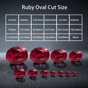 Czochralski-Methode Red Stone Oval Shape Lab Gewachsener blutroter Rubin für Schmuck - Product Image 4