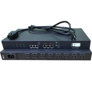米国1U 19 "スマートPDU CE認証220V 15A 4000W 8 NEMA5-15RコンセントABSメタルスイッチインテリジェントPDUデータセンター32A用