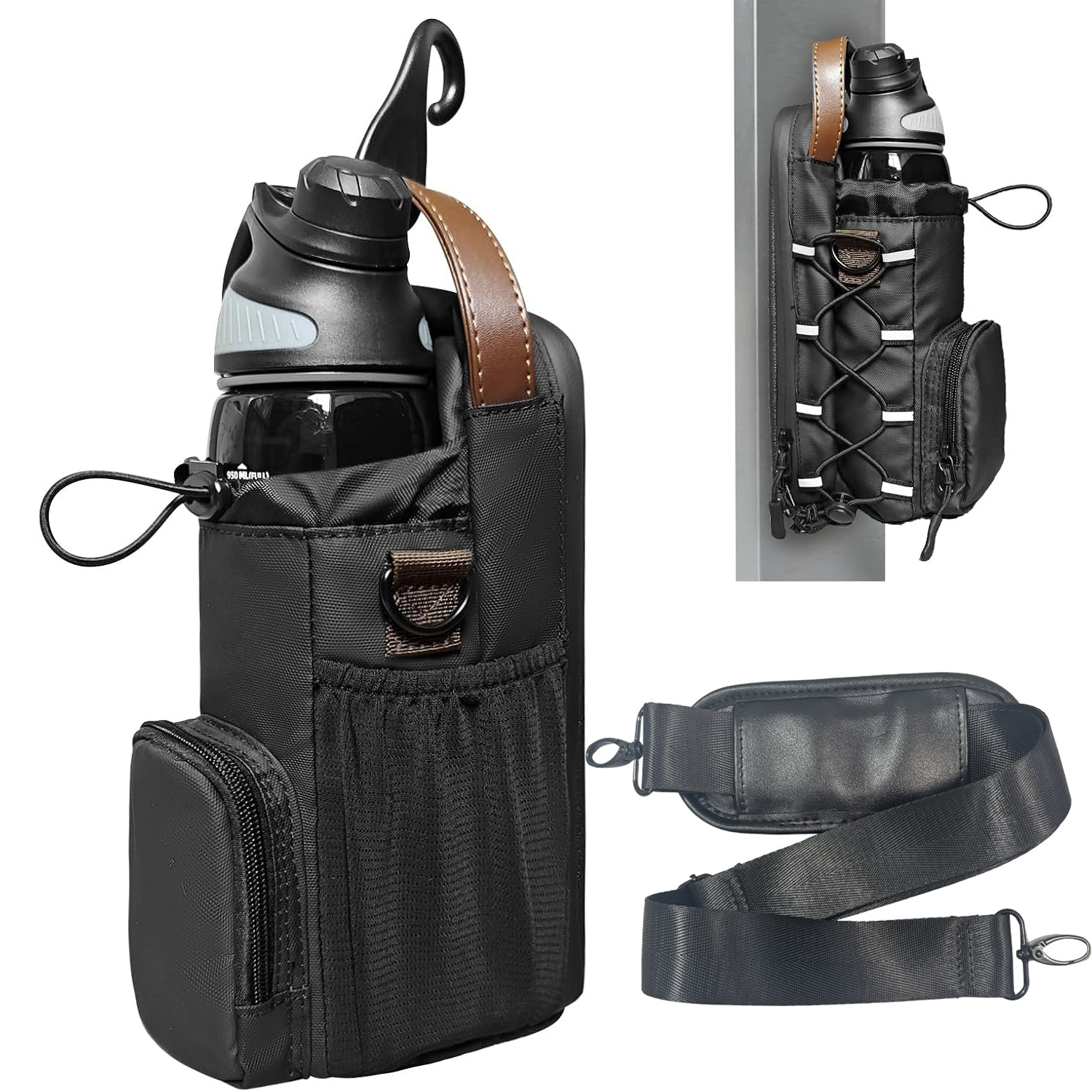 Upgraded magnetic water bottle bag with 2 strong magnets