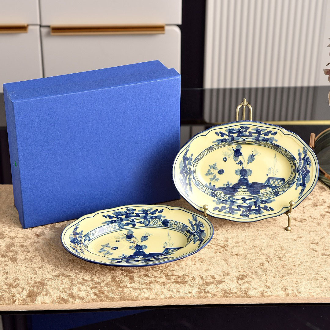 Yellow 2-pcs set 8.5inch Oval plate