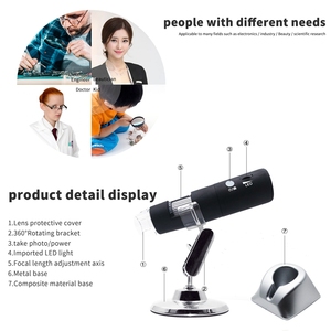 Microscopio Digital inalámbrico con luces Led, lupa óptica con WiFi, 1000X, 8 Led, cámara Monocular de electrones - Product Image 2