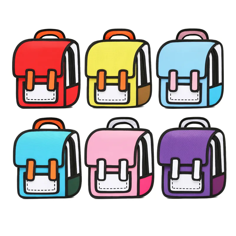 Volta à escola Sacos De Livro De Ombro De Lona Tecida Japonês 2D Desenho Anime Bags Crianças Mochila Mochilas Escolares