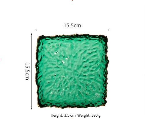 Phnom penh lake green ice dew square plate