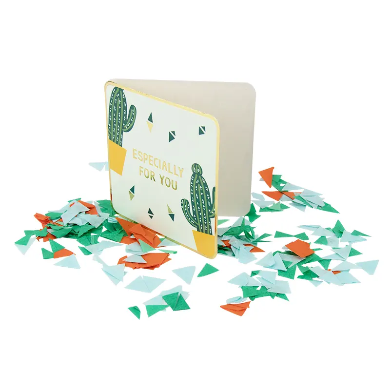 Geschenk karten für Einladung Geburtstags feier danke u Karten paket Kaktus kunden spezifisches Design Konfetti Pop-up-Überraschung karten 623027