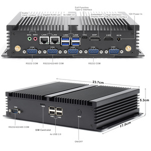 Fanless 4G Mini PC I5 industriale Computer SIM Card Slot per l'automazione IoT progetto Digital Signage RS232 RS422 RS485 7x24H AU CN - Product Image 4
