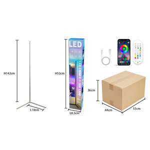 RGB Smart LED lampada ad angolo con telecomando APP in metallo bianco pavimento 142CM musica sincronizzazione Multi funzione di illuminazione ambientale all'ingrosso - Product Image 3