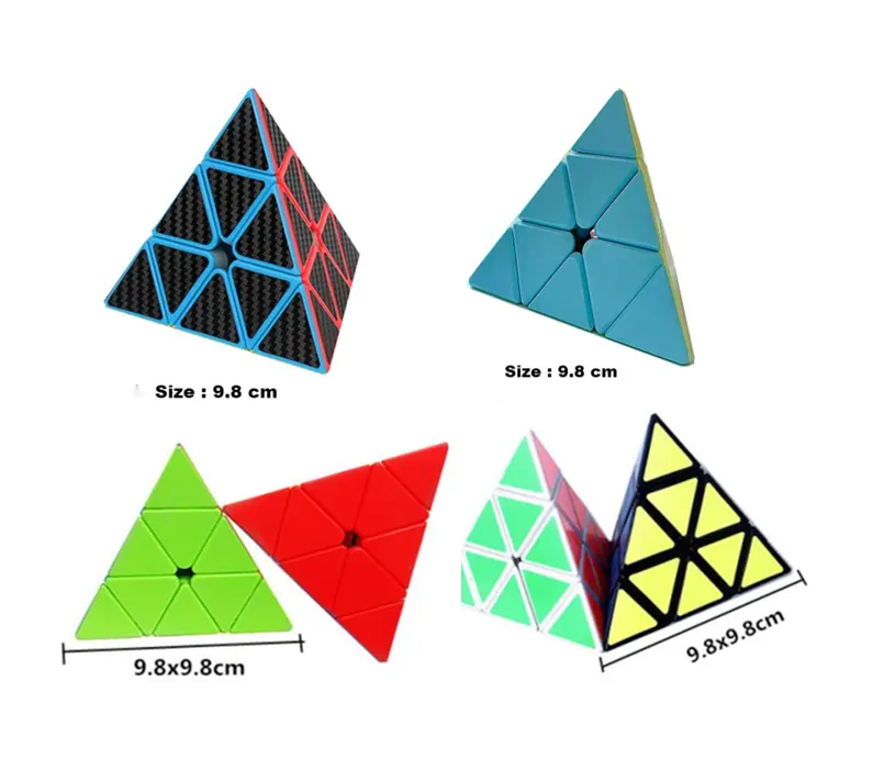 3x3x3 Pyramide Vitesse Cube Vitesse Magnétique Pyramide Casse-tête Triangle sans autocollant Pyramide Magique Triangle puzzle Cube pour enfants
