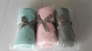 Zéro défaut classique meilleure vente de luxe 2020 100% coton bio coton point de riz tricot nouveau-né bébé jeter couverture - Product Image 5