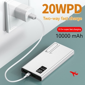 הדגם האחרון 22.5W פלט מסוג C סופר מהיר טעינה פאוור בנק 10000mAh תצוגה דיגיטלית קיבולת אמיתית PD20W 10000mAh בנק כוח