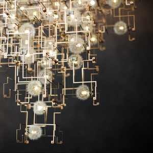 <span class=keywords><strong>LED</strong></span> ışık küp karahindiba otel projesi avize lobi özelleştirilmiş büyük ölçekli özel yapılmış dekoratif aydınlatma