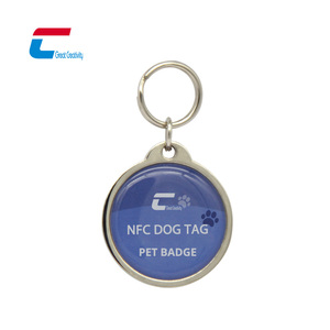 Etiqueta personalizada para mascotas con ribete de metal NFC programable con código QR y URL, collares con etiqueta para perros - Product Image 3