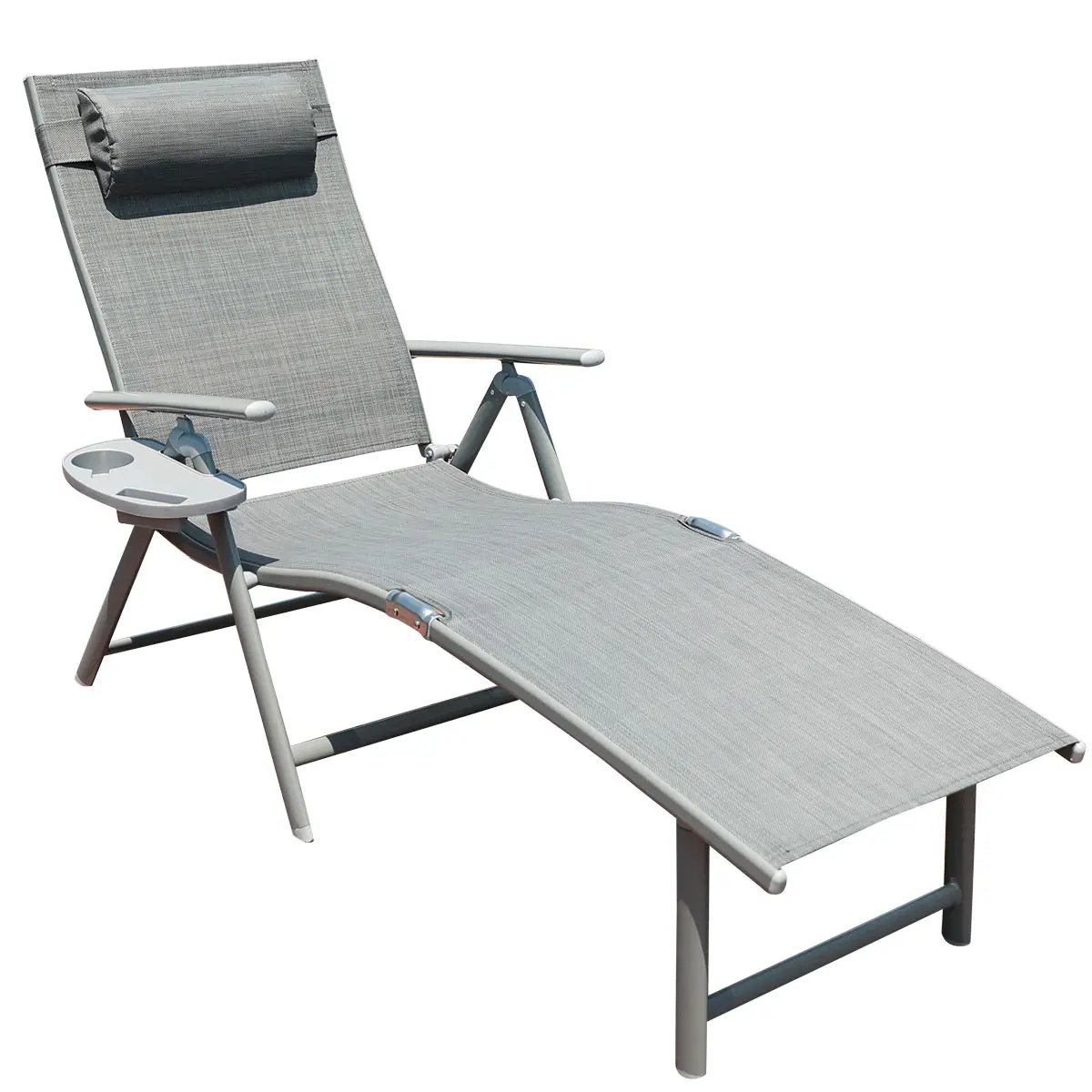 Nieuwste Aluminium Outdoor Patio Chaise Lounge Stoel Ligstoel Voor Hotel Dek Strand Yard Zwembad Met Kussen
