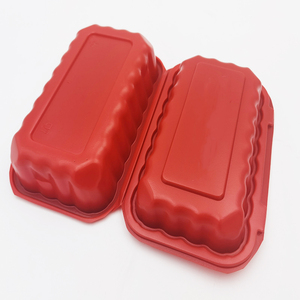 一次性微波塑料处理翻盖红色容器食品储存豆饼包装盒 - Product Image 5