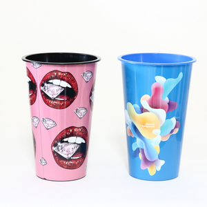 Cheap Price <strong>IML</strong> Custom Logo PP <strong>Cups</strong> with Lid and Straw - Product Image 2