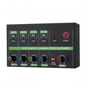 Professional Hi-Fi 4 Channel Stereo Audio <strong>Mixer</strong> 4 in 1 Output Low Noise Line Microphone <strong>Mixer</strong> with Type-C Power Supply - Product Image 1