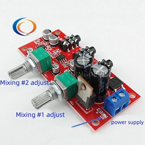 Mezclador de señal de audio estéreo de dos canales NE5532 Placa de mezcla de preamplificador Entrada de 2 vías Salida de mezcla de 1 vía Fuente de alimentación única AC/DC - Product Image 4