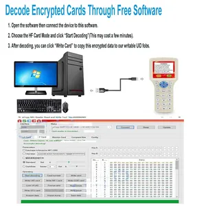 RFID 10 Frequenz NFC Smart Card Programmierer 125KHz 13,56 MHz Verschlüsse lter Decoder Beschreibbarer Schlüssel USB Hotel Access Control Cards Reader
