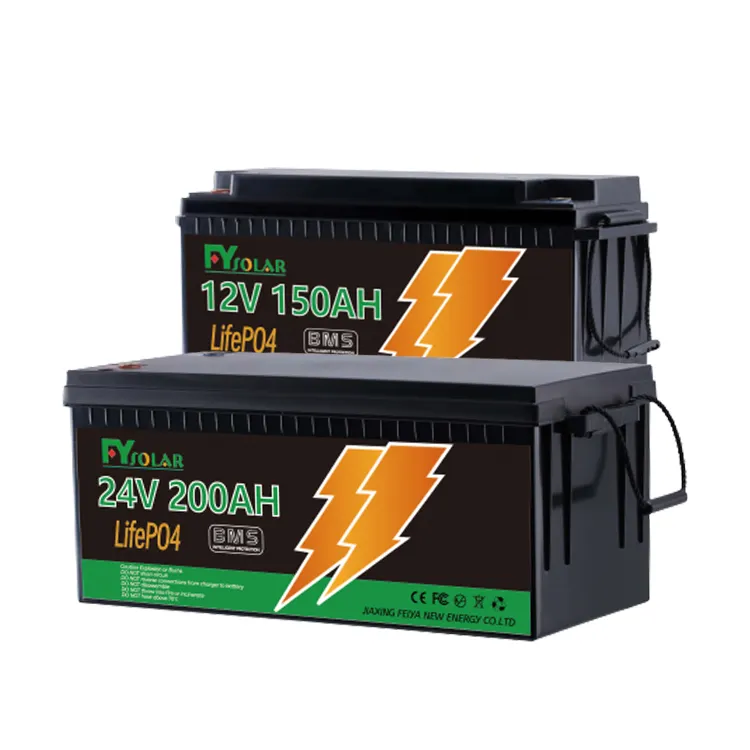Batterie 12v 24v lifepo4 100ah 50ah 150ah 200ah 300ah bms lifepo4 batterie 24v 12v batterie solaire