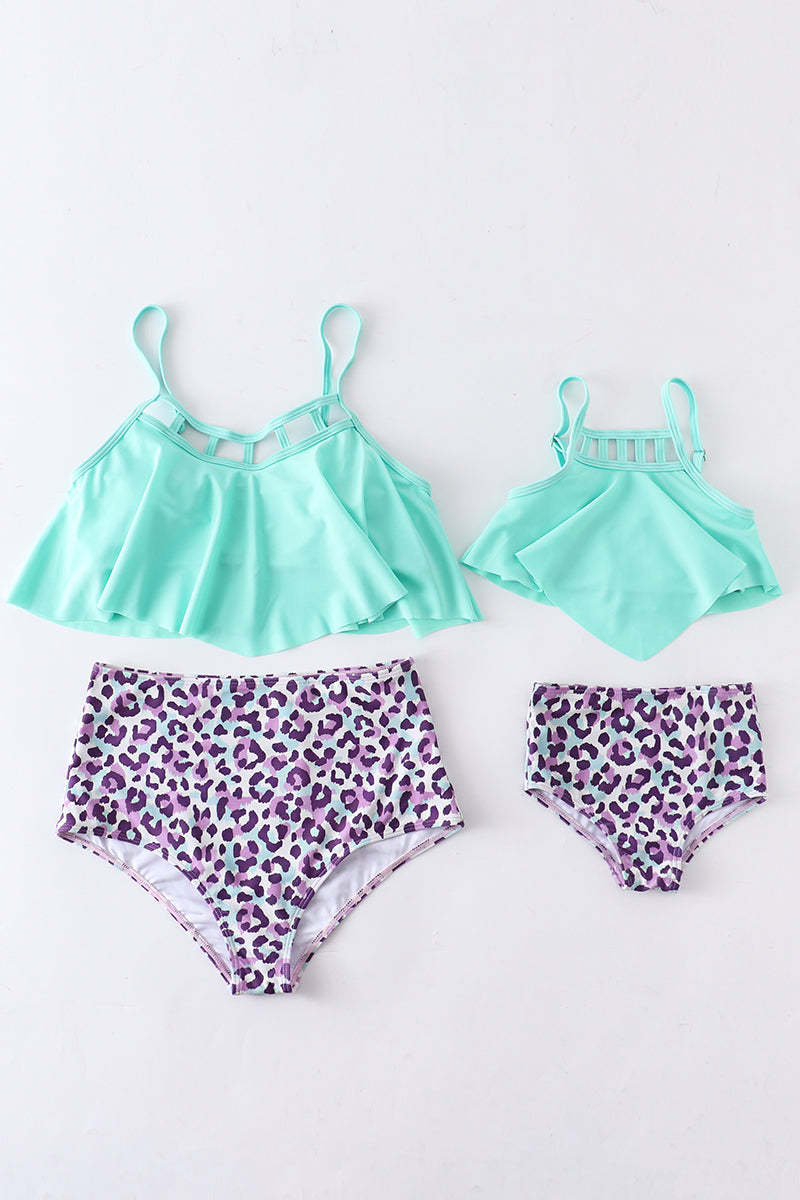 MINT LEOPARD RUFFLE 2 PEZZI COSTUMI DA BAGNO