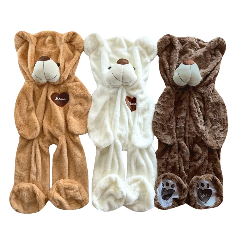 Empty plush toy without stuffing custom unstuffed plush animal skin with zipper unstuffed teddy bear skins unstuffed Plush Bear