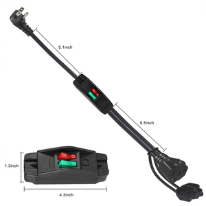 Usa Us 3 Pin Plug American Ac <strong>Computer</strong> 2 in 1 NEMA 5-15R NEMA 5-15P AC Y Outlet Splitter Extension Power Cord With Switch - Product Image 4