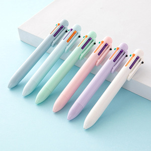 创意马卡龙6色圆珠笔莫兰迪糖果学生多色油笔七彩 - Product Image 1