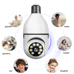 3MP WiFi室内ip网络摄像机AI运动跟踪全高清彩色闭路电视安全E27灯泡夜视存储卡 - Product Image 6