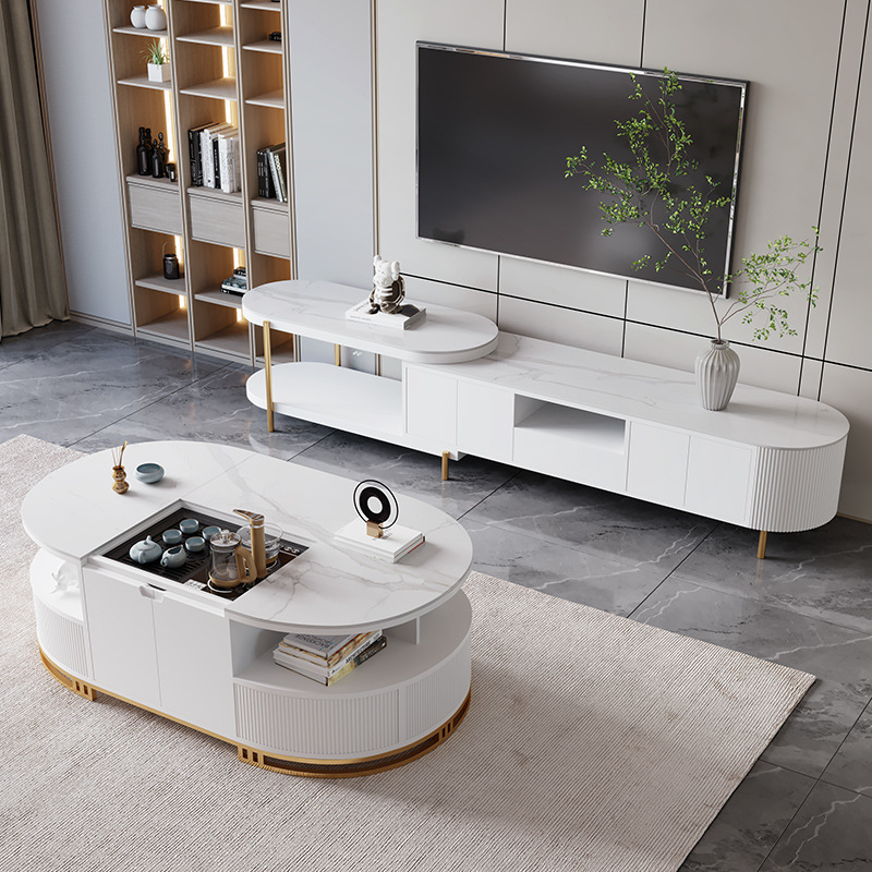 Elegant white (coffee table and TV stand)