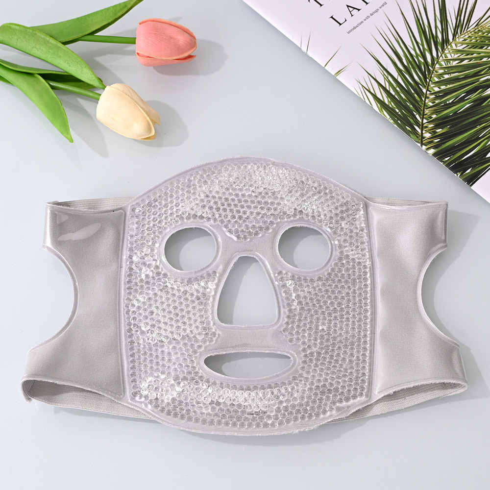 Ice mask gray-white beads