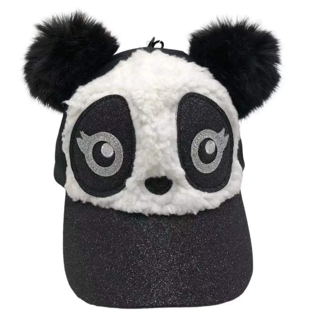 Panda Berretto Da Baseball Ricamato Glitter Occhi Ricamato Sveglio Delle Donne Della Protezione Del Cappello
