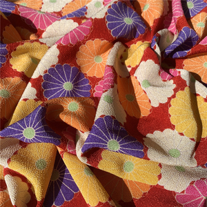 2021 моющаяся Осенняя Современная цветочная ткань с принтом Chirimen для юбки и платья - Product Image 2