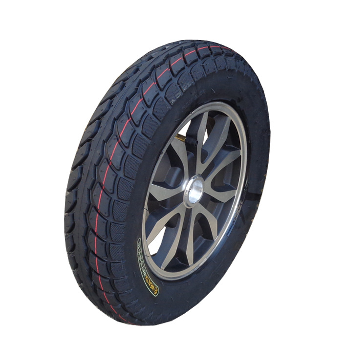 Roues arrière blanches argentées + pneus renforcés 3.50-10