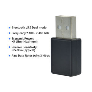 A basso consumo energetico programmabile di piccole dimensioni SPP/BLE 5.2 Mini Usb Bluetooth Dongle per PC, computer portatili - Product Image 4
