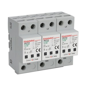 パワーサンダープロテクターAC30kA/80kA/100kA/160kA単相TT/TN (1 1回路) システム2P SPD 275V/255V T1 T2