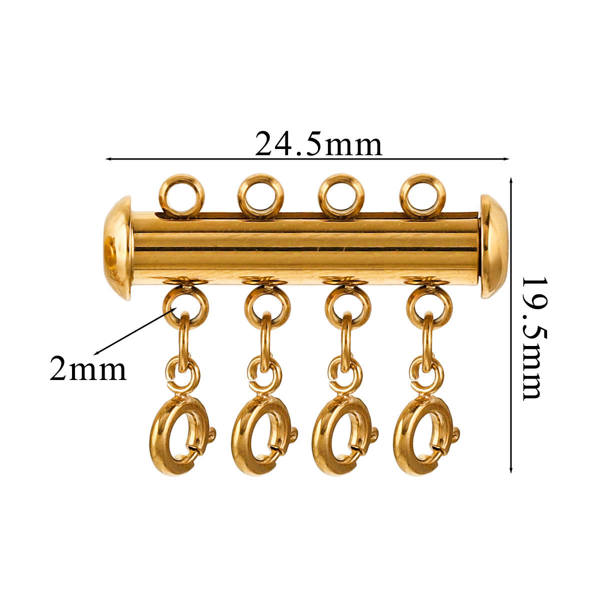 Boucle à ressort dorée 6mm-4 trous