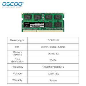Laptop DDR3 Ram Memory 4G 8GB DDR3L SDRAM 1.35V a bassa tensione Sodimm Memory Ram modulo 1600mHz