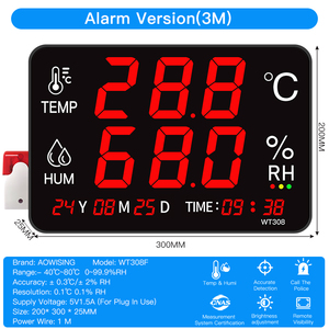 Medidor de temperatura y humedad Digital Compatible con Oem Odm Sensor de temperatura industrial con grabadora de sistema de monitoreo de alarma - Product Image 2