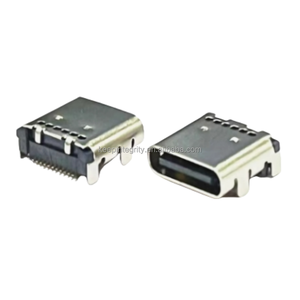 USB 3.1 Type-C 24P เต้ารับตัวเมียซ็อกเก็ตอินเตอร์เฟสแพทช์แถวคู่พร้อมการระบุตำแหน่งสี่ขาอุปกรณ์เชื่อมต่อ USB ขนาด8.0มม. - Product Image 2