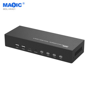 4x2 otomatik HDMI Kvm anahtarı 4K 60Hz çift monitör KVM HDMI genişletilmiş ekran KVM anahtarı 4 2 out dizüstü oyun konsolu için - Product Image 5