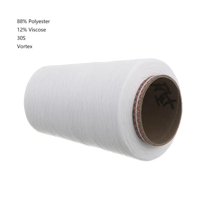 88% Polyester 12% Viscose 30S Polyester Viscose Mélange Vortex Filé
