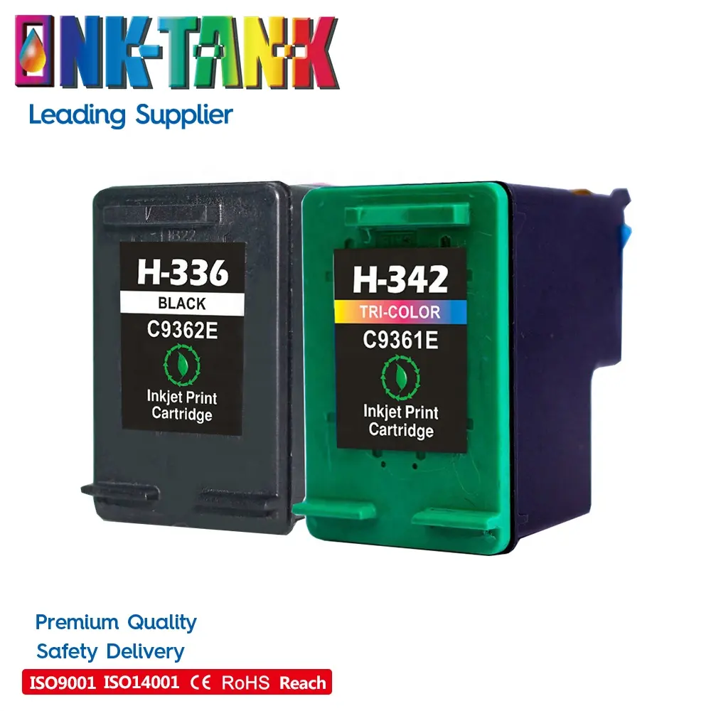 INK-TANK 336 342 XL 336XL 342XL Cartucho de tinta jato de tinta colorido premium remanufaturado para HP336 para HP342 para HP DeskJet 5440