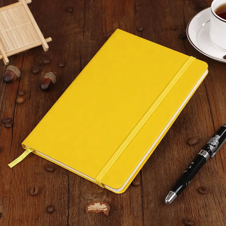 Notebook e caneta conjunto de logotipo personalizável, capa dura 400 páginas planejador notebooks