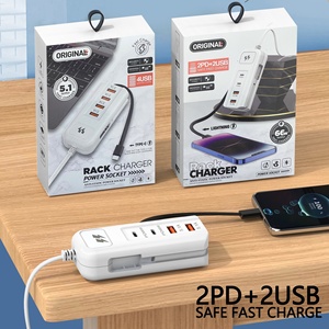 <span class=keywords><strong>Apple</strong></span>、Huawei、Xiaomi、Androidフォン用の新しい多機能携帯電話充電器デュアルPD66WUSB 5.1A充電ヘッドロープラグ