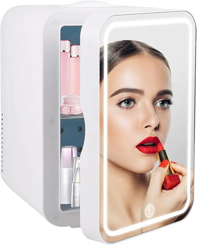 8L Portable Home Cosmetics Skincare Mirror Refrigerator 12V Car Fridge