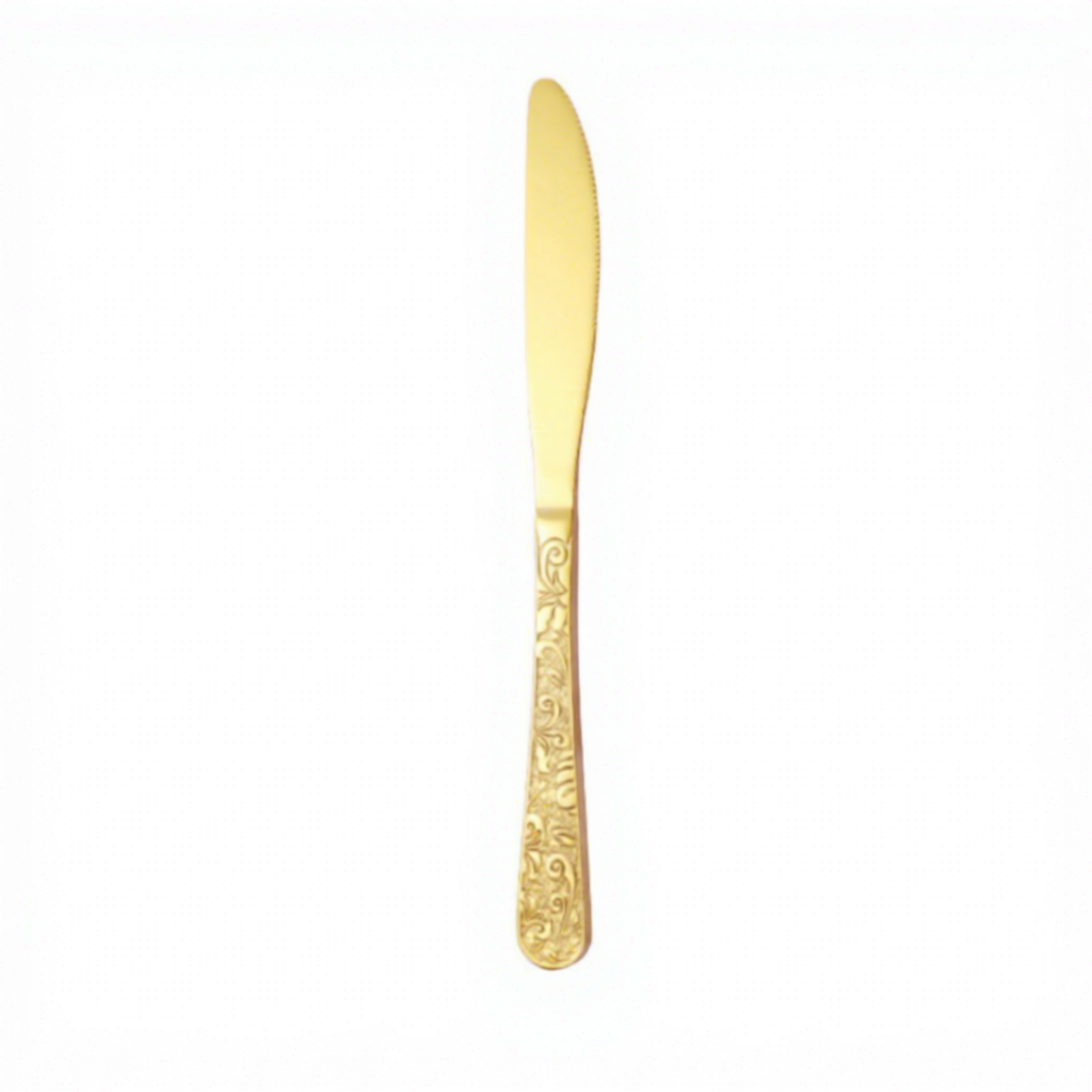 Couteau de table principal doré