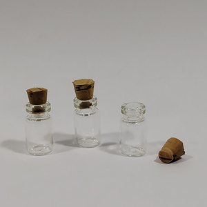 0.5毫升1毫升2毫升3毫升5毫升透明玻璃瓶，带软木塞微型玻璃瓶，带软木塞空样品罐，小18x10mm毫米 (高xdia) - Product Image 2