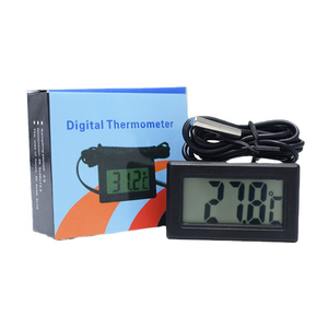 Pantalla LCD Medidor de temperatura Detector Coche Nevera Incubadora Tanque de peces Termómetro digital con sensor y sonda