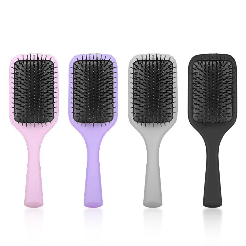 Toptan yastık saç bakımı masaj iğneli fırça ile özel Logo profesyonel naylon plastik kare tarak fırçalayın Hairbrush